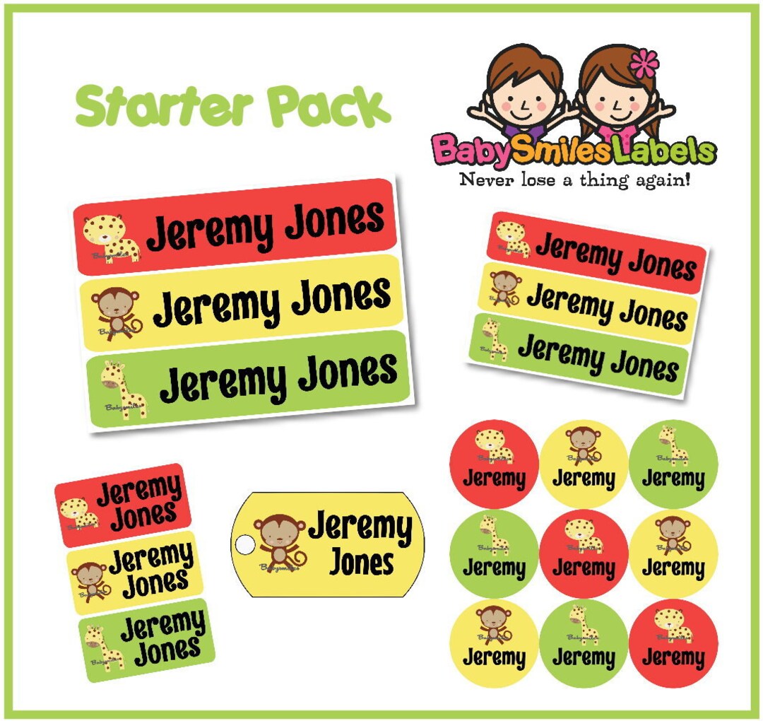 Starter Labels Starter Label Pack - Personalized Waterproof Labels Shoe Labels ...
