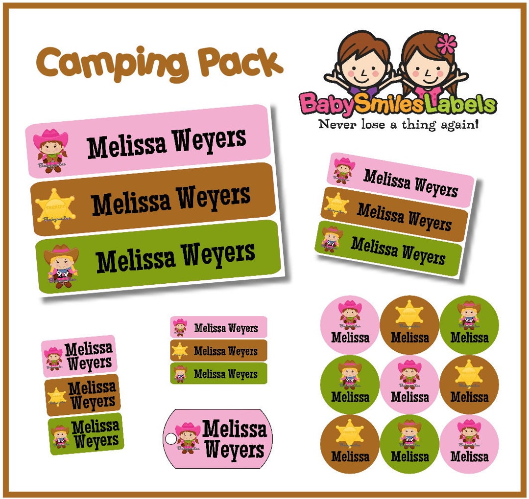 Camp Pack - Personalized Waterproof Labels Shoe Labels Clothing Tag ...