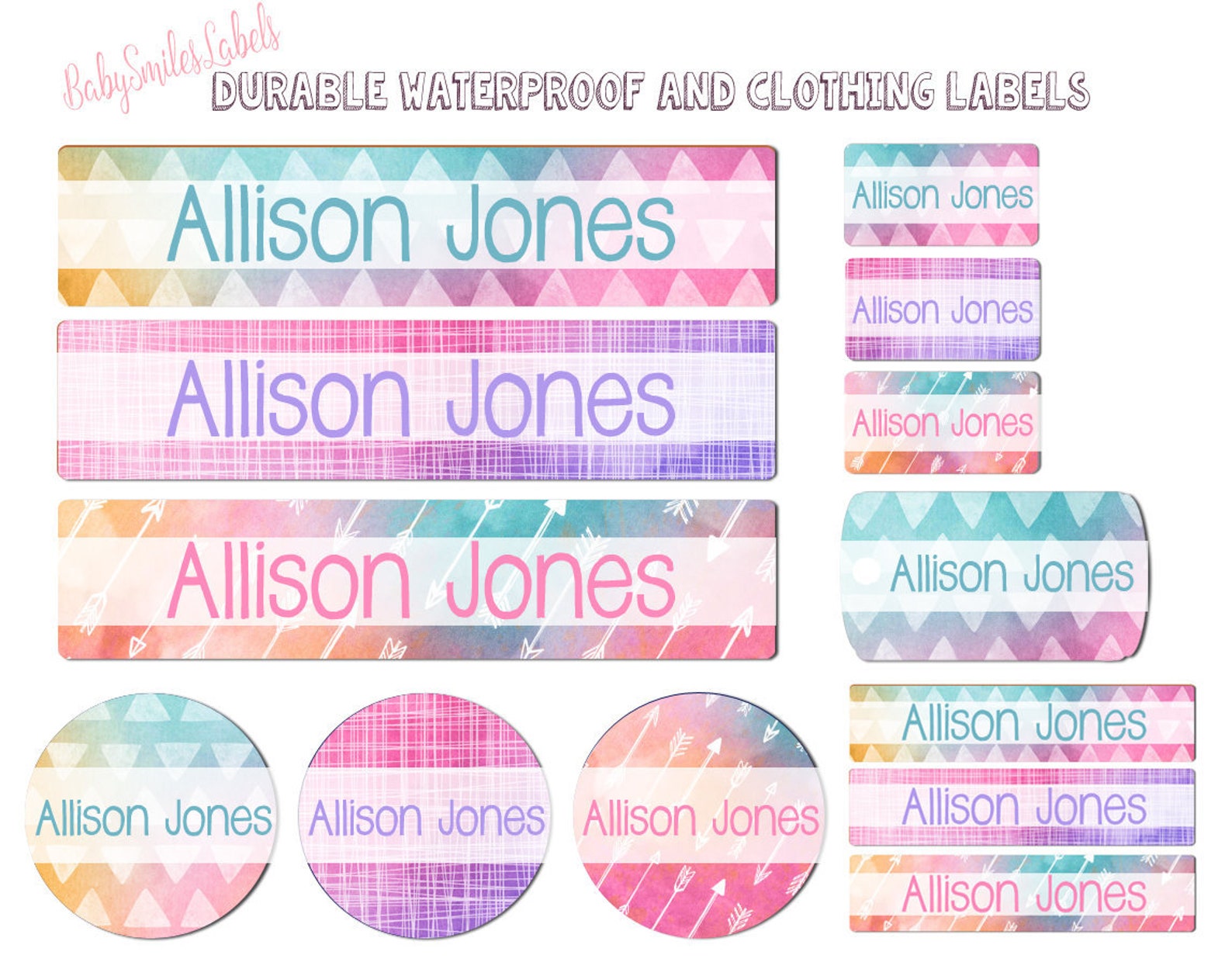 Waterproof Name Labels School Name Labels Girl Labels Clothing Etsy