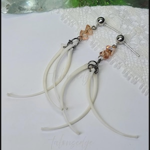 Ball Python Rib Earrings - Real Ribs - Snake Jewelry - Gothic Earring - Vulture Culture Gifts