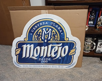 Montejo Cerveza Clara Modelo Brand |31x24.5in| Tin Metal Beer Sign Man Cave