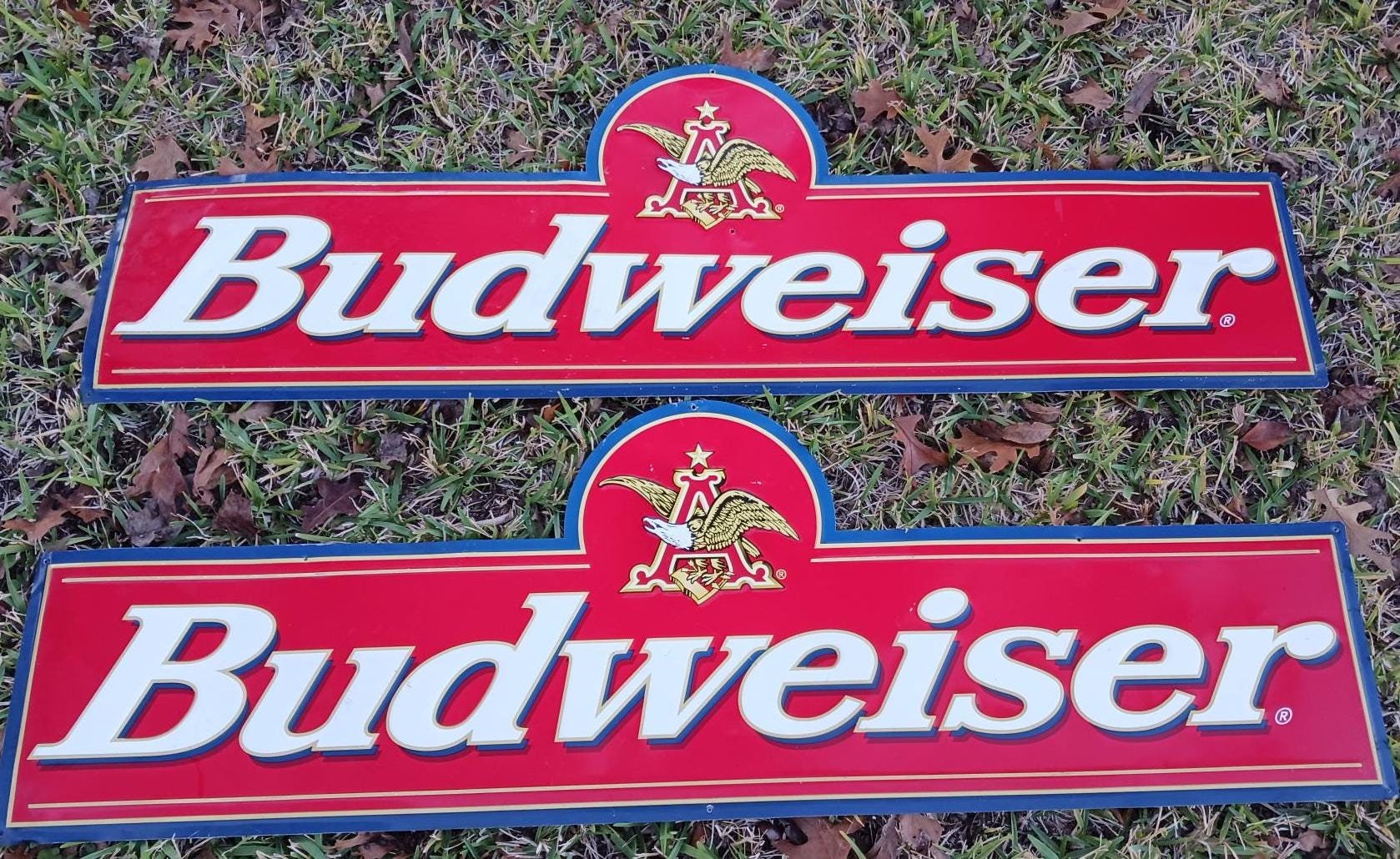 Beer Signs Budweiser Logo Vintage Metal Signs (2) Anheuser Busch