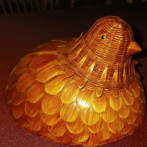 Chicken Wicker Container Vintage Kitchen Peoples Republic of China