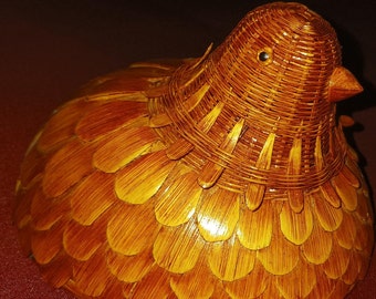 Chicken Wicker Container Vintage Kitchen Peoples Republic of China