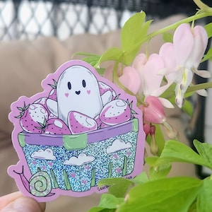 Strawberry Ghost Sticker