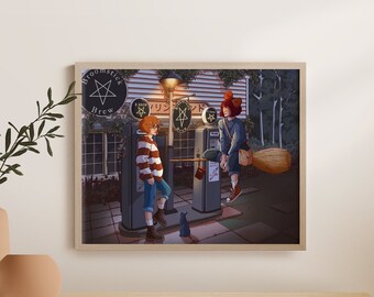 Kiki and Tombo - Illustrated Giclee Fine Art Print by Endless Takeout