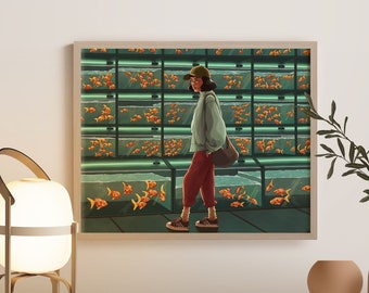 The Gazer - Illustrated Giclee Fine Art Print by Endless Takeout