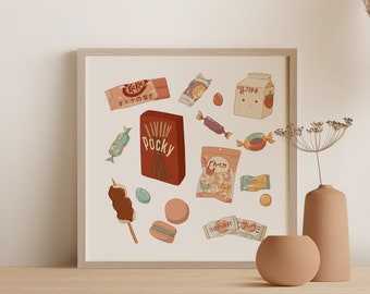 Japanese Candies - Illustrated Giclee Fine Art Print by Endless Takeout