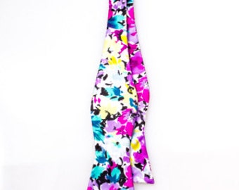 Boys Multicolor Floral Silk Bow Tie