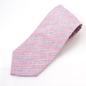 Red, White and Blue  Seersucker Necktie