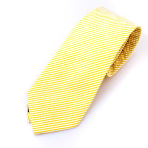 Yellow and White Gingham Seersucker Necktie