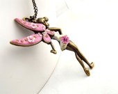 Pink Fairy Necklace Pink Ballerina Necklace Whimsical Necklace Floral Fairy Jewellery  Fantasy Necklace Ballerina Jewellery Floral Ballerina