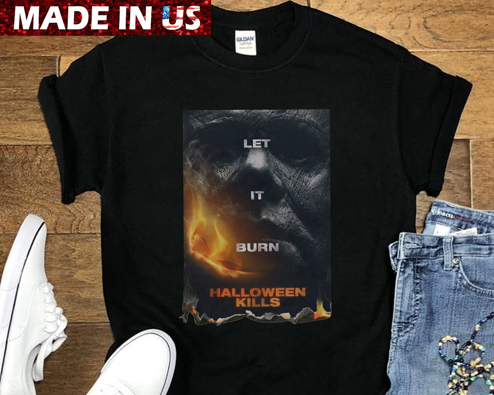 Michael Myers Shirt Let it Burn Shirt Halloween Kills 2021 Etsy