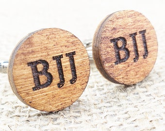 Wooden Cufflinks with Initials Unique Groom Gift Wedding Day Gifts Personalized Cuff Links Engraved Monogrammed Bridal Party Groomsmen Gift