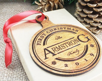 Gift for Wife, Personalized Christmas Ornament, Our First Christmas Ornaments Personalized, Newlywed Ornament, Just Married Ornament