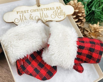 Our First Christmas Ornament Married Personalized Christmas Ornaments Mr and Mrs Gifts Couple Newlywed Gift Just Married Mr & Mrs Wedding