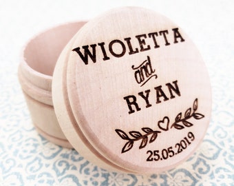 Personalized Engagement Ring Box Proposal Wood Keepsake Box Wedding Ring Box Gift for Bride from Groom on Wedding Day Ring Bearer Pillow