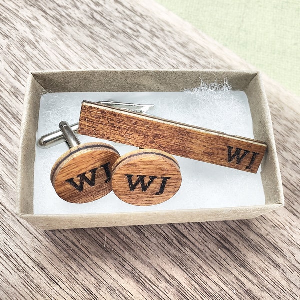 Custom Wood Cufflinks | Mens Engraved Cufflinks