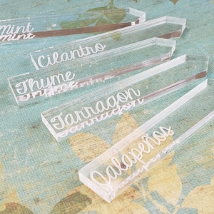 Herb Garden Markers Plant Name Tags, Gifts for Gardeners, Custom Herb Labels, Plant Sign, Herb Markers, gardening personalized labels green