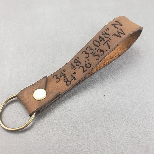 Coordinates Keychain Etsy