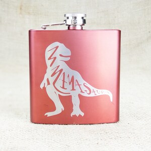 Mamasaurus Flask, Gift for New Moms, Mother's Day Gift, Engraved Flask, Mama Bear, Mamma, Soccer Mom, Funny Flask, Mom Wine