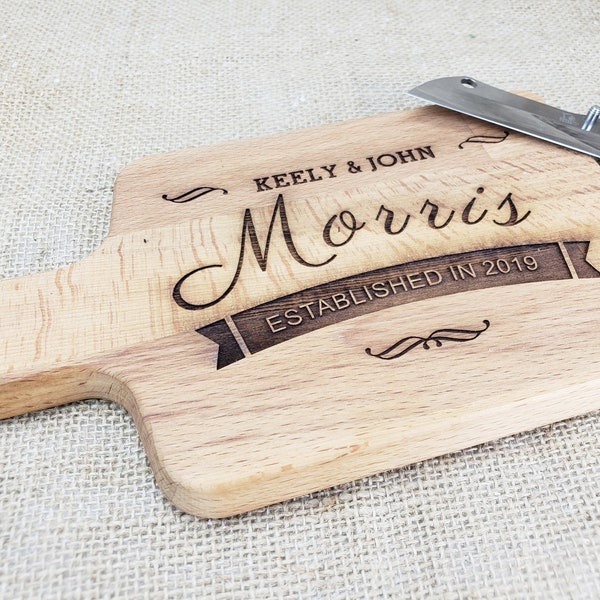 Personalisiertes Paddel Schneidebrett Personalisiert Hochzeit Andenken Haus Wärme Geschenk personalisiert Jahrestag Geschenk Graviert Paar Geschenke