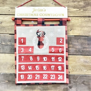 Personalized Advent Calendar Kids Christmas Countdown Advent Calendar Gift for Baby New Mom Gift Custom Advent Calendar Christmas Decor