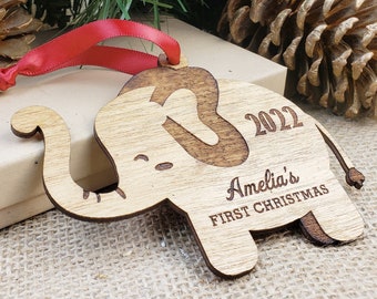 Personalized Baby's First Christmas Ornament Personalized Ornament Gift for New Moms Newborn Rustic Wood Ornament Keepsake Ornament Gifts
