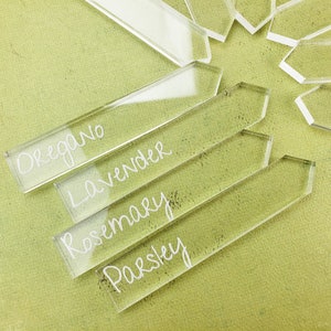 Acrylic Plant Markers Clear Acrylic Plant Labels Custom Herb Markers Plastic Personalized Herb Garden Stakes Vegetable Garden Plant Name Tag