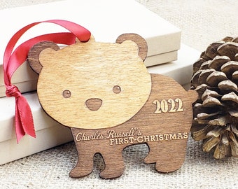 Personalized Baby's First Christmas Ornament Personalized Ornament Gift for New Moms Newborn Rustic Wood Ornament Keepsake Ornament Gifts