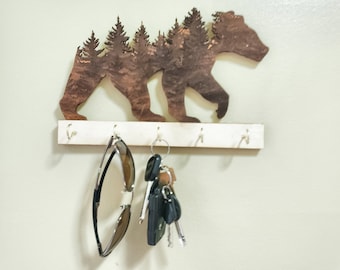 nature key hook, Wall key organizer, Adventure sign, Key hanger, Key chain holder, Hooks for wall, Key organizer, Key rack dog leash holder