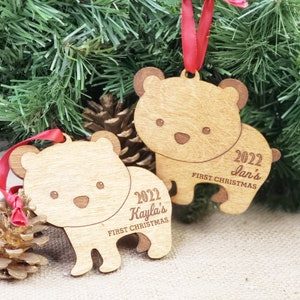 Personalized Baby's First Christmas Ornament Personalized Ornament Gift for New Moms Newborn Rustic Wood Ornament Keepsake Ornament Gifts image 8