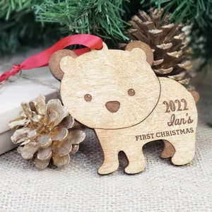 Personalized Baby's First Christmas Ornament Personalized Ornament Gift for New Moms Newborn Rustic Wood Ornament Keepsake Ornament Gifts image 2