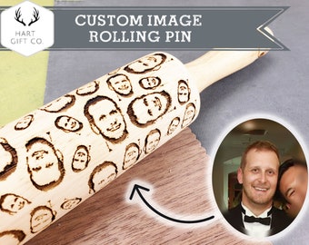 Custom Embossed Rolling Pin Personalized Engraved Photo Rolling Pin Gag Gift Friend's Birthday Gift for Bakers Best Friend Gift for Chefs