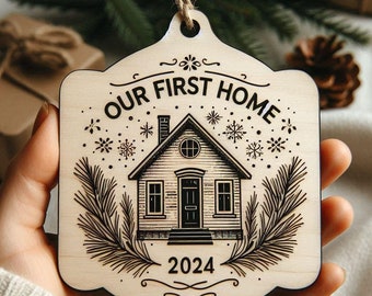 First Home Ornament / Our First Christmas / New Home Gift / Housewarming Gift / Christmas Ornament / First Home Gift / Wood house Ornament