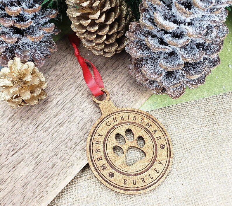Dog Name Ornament Personalized Dog Ornament Custom Pet Etsy