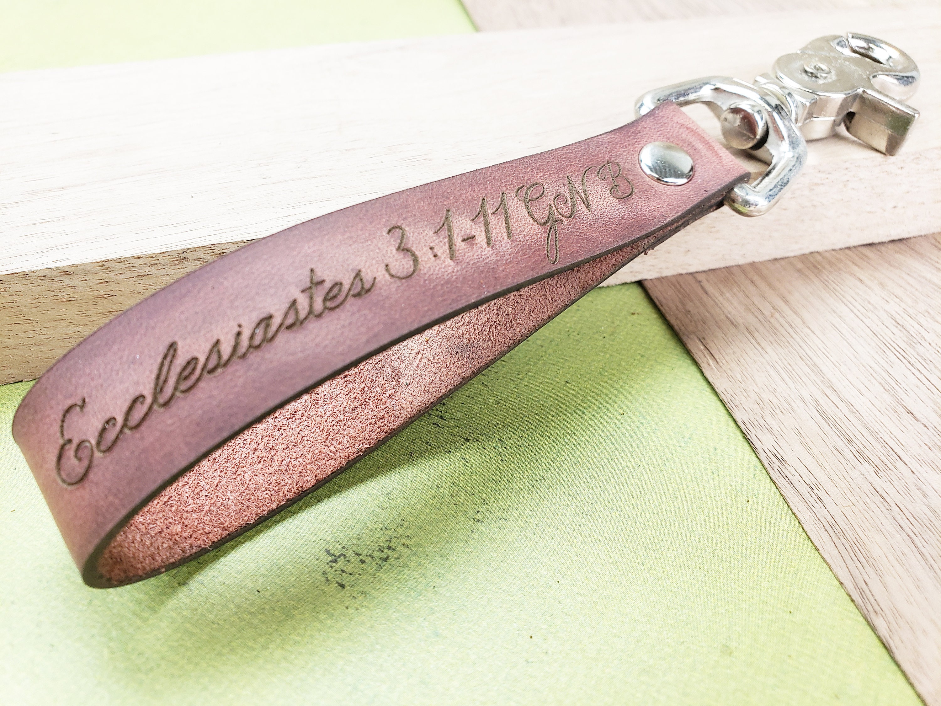 Bible Verse Keychain Baptism Gift Leather Keychain Christening Etsy