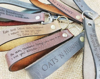 Leather Anniversary Gift, 3rd Anniversary Gift for Couple, Personalised Keyring for Leather Anniversary Custom personalized gift for him her