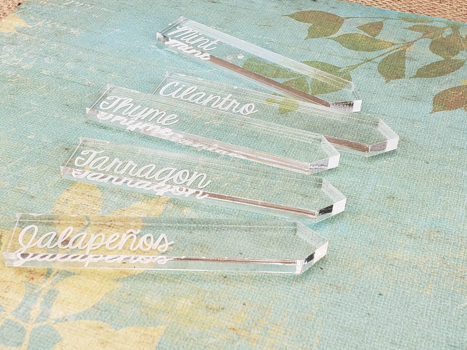 Clear Herb Markers Engraved Plant Markers Vegetable Garden Etsy