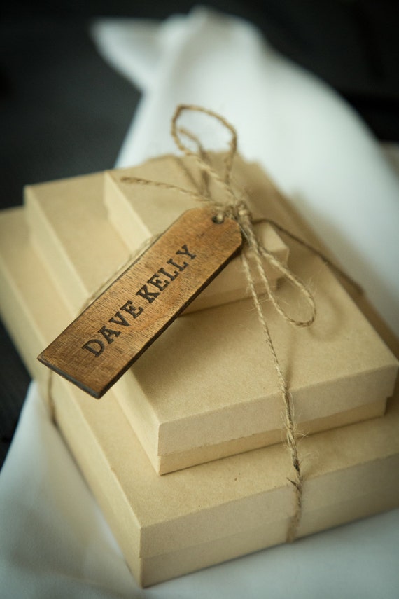 Wood Name Tags, Wooden Gift Tags, Personalized Wood Tags, Groomsmen Gift, Personalized Gift Tags, Gift Wrap Engraved Wood Nametags Packaging