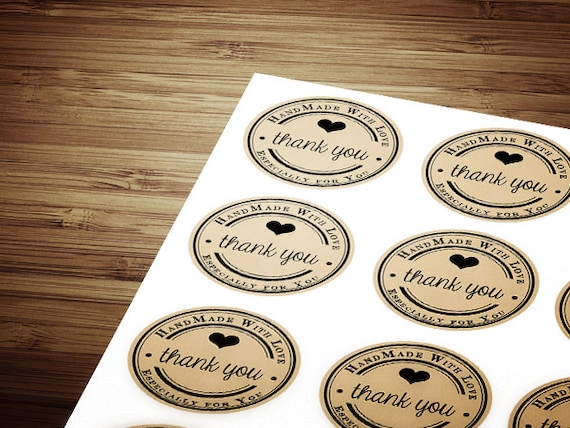 Thank You Stickers Printable Kraft Stickers Business Branding