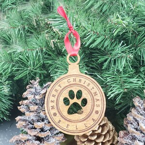 Cat Ornament Personalized Cat Paw Ornament Gift for Cat Lovers Cat Stocking Stuffer Custom Cat First Christmas Ornament Crazy Cat Lady Wood image 8