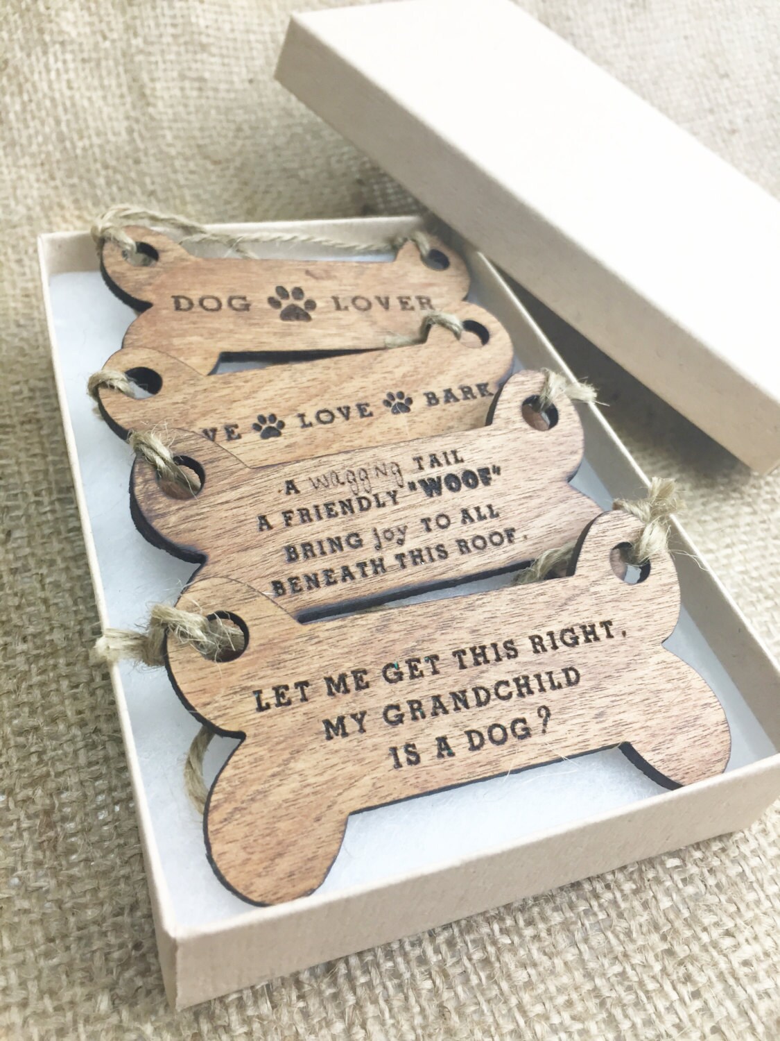 Dog Ornament Set Gifts for Dog Lovers Wood Christmas Tree Etsy