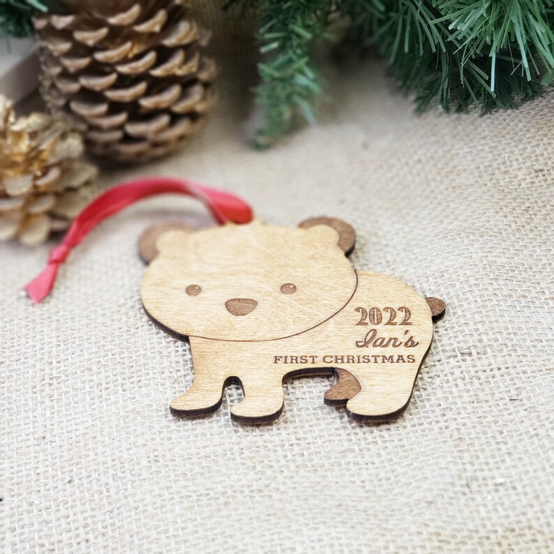 Personalized Baby's First Christmas Ornament Personalized Ornament Gift for New Moms Newborn Rustic Wood Ornament Keepsake Ornament Gifts image 4