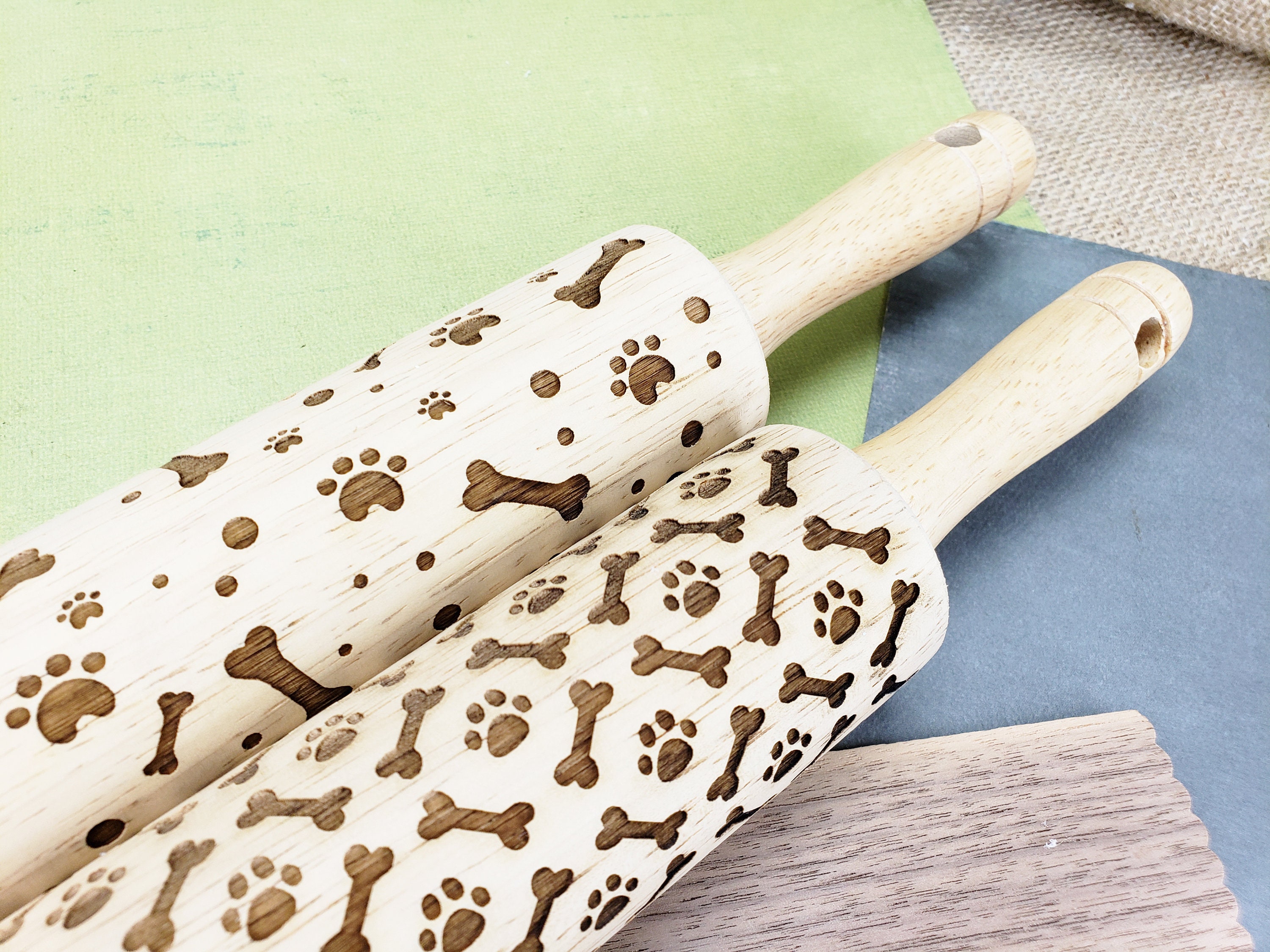 Dog Mom Gift Rolling Pin SET of TWO Engraved - Etsy