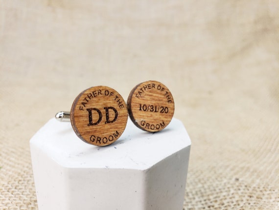 Gemelli Personalizzati Per Padre Dello Sposo – Regalo Di Nozze In Acciaio Inox Con Incisione “Father Of The Groom”