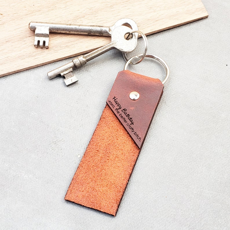 You're the best thing that I've ever found on the internet keychain, online dating anniversary gift leather key ring we met online keychain image 8