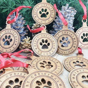 Cat Ornament Personalized Cat Paw Ornament Gift for Cat Lovers Cat Stocking Stuffer Custom Cat First Christmas Ornament Crazy Cat Lady Wood image 9