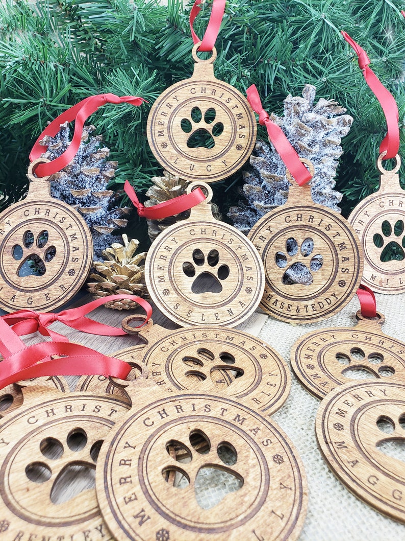 Cat Ornament Personalized Cat Paw Ornament Gift for Cat Lovers Cat Stocking Stuffer Custom Cat First Christmas Ornament Crazy Cat Lady Wood image 9