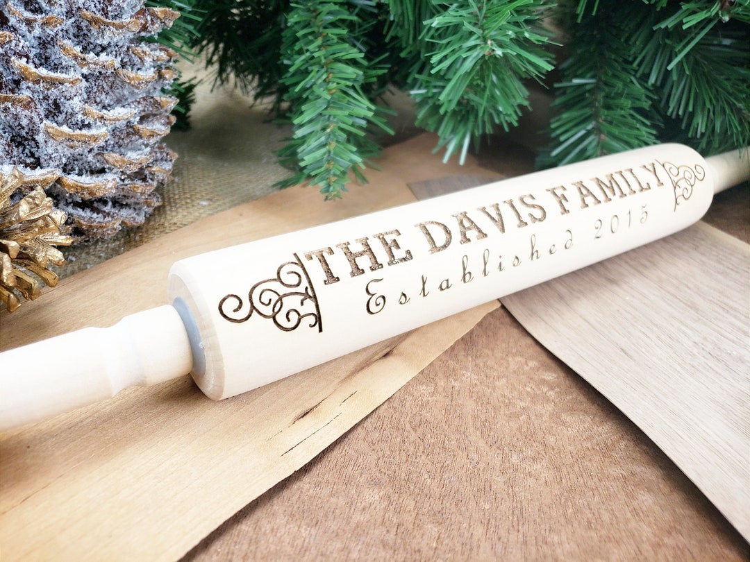 Embossed Rolling Pin Housewarming Gift for Newly Weds Personalized